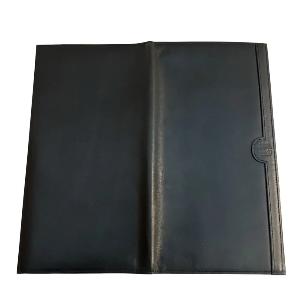 VTG Emanuel Ungaro Paris Slim Long Black Leather Wallet Bifold EUC